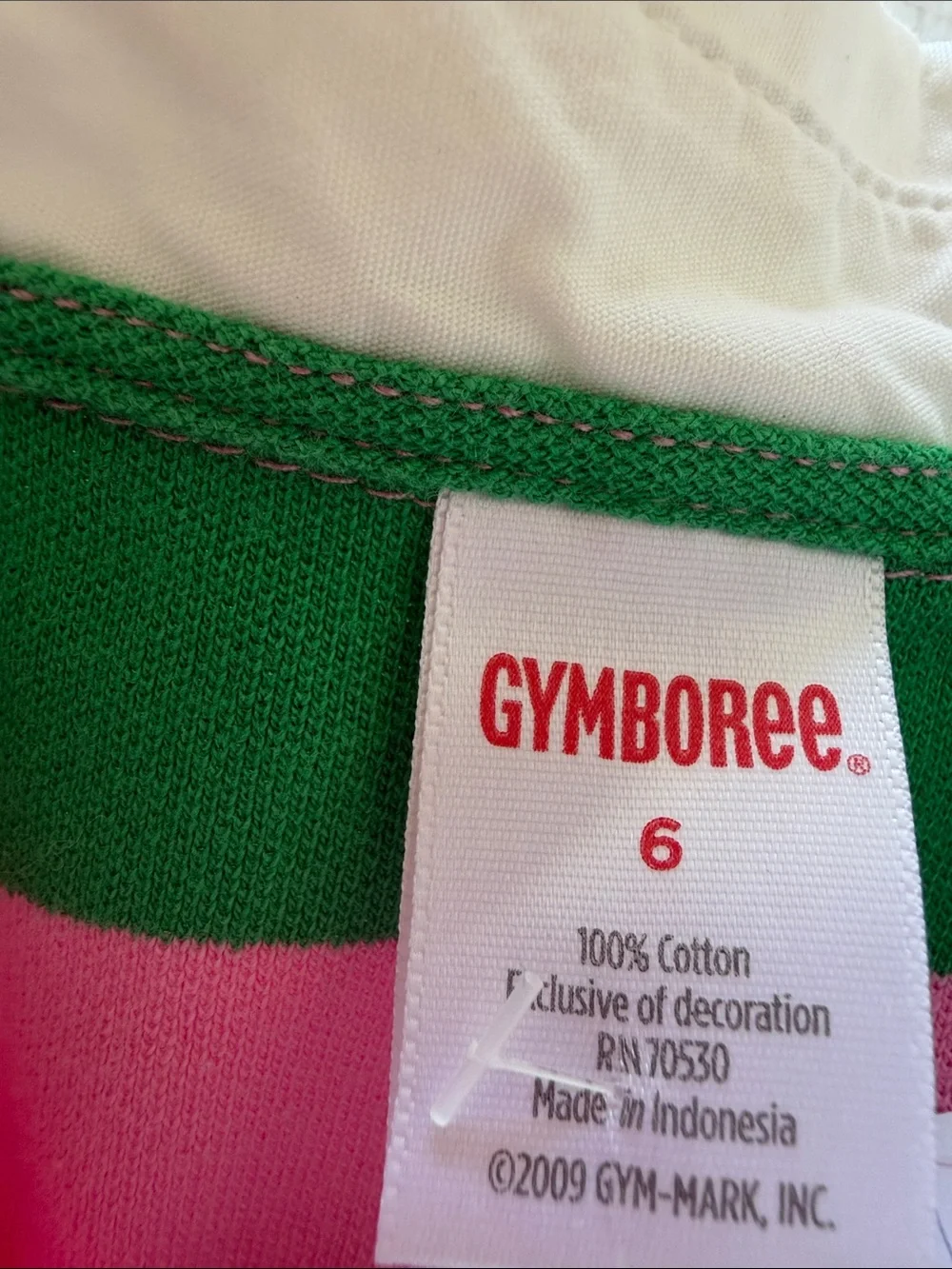 Gymboree Pink & Green Striped Rugby Polo